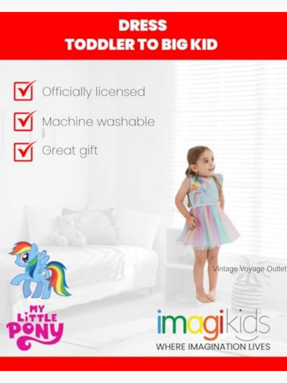 Girls My Little Pony Graphic Short Sleeve A-Line Dress - Picture 4 of 5